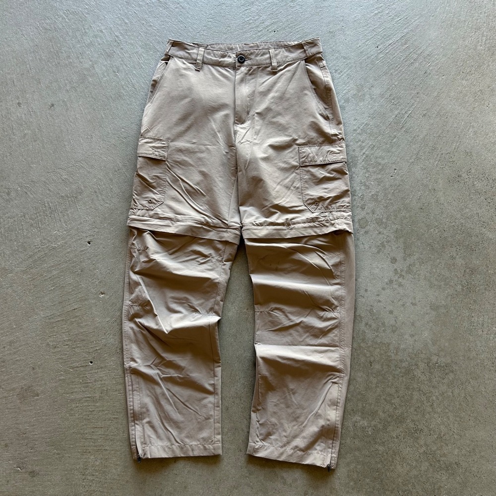 World Wide Sportsman Convertible Pants Size 32x30 Tan Khaki Cargo Fishing Nylon